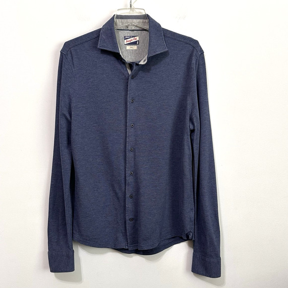 Johnnie O Mens Shirt S Jeffery Hangin Out Heather Blue Button Front Long Sleeve - Picture 1 of 10